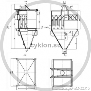 Циклон БЦ 259-(6x5). Чертеж