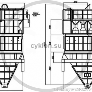 Циклон БЦ-512-2-(6x6). Чертеж